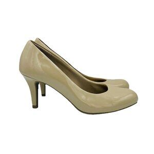 Comfort Plus by Predictions Womens Shoes Size 5 Wide Beige Tan Pump High Heels